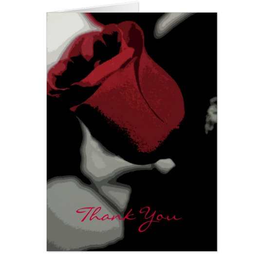 Thank You - Single Rose (Abstract) Card