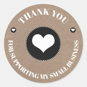 Thank You small Business Logo Professional Classic Round Sticker