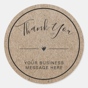 Thank You Small Business Minimalist Kraft Classic Round Sticker