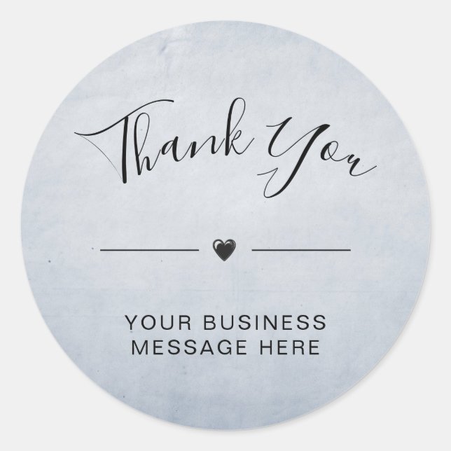 Thank You Small Business Minimalist Pale Blue Classic Round Sticker (Front)