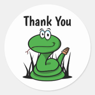 Thank You Snake Classic Round Sticker