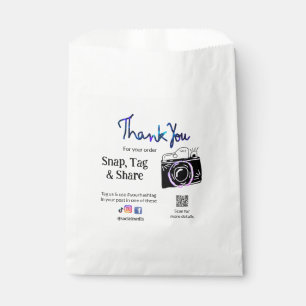 Thank you snap tag share media camera add socials favour bag