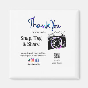 Thank you snap tag share media camera add socials magnet