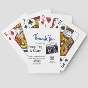 Thank you snap tag share media camera add socials playing cards