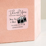 Thank You Snap, Tag & Share Social Media Camera<br><div class="desc">The perfect little sticker to place on your products and help promote your business. Our design features a fun black and white vintage camera. "Thank you for your order" combines a modern handwritten style font and a san serif font. "Snap, Tag & Share" is written in a fun script font....</div>