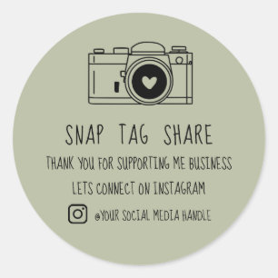 Thank You Snap Tag Share Social Media Sage Green