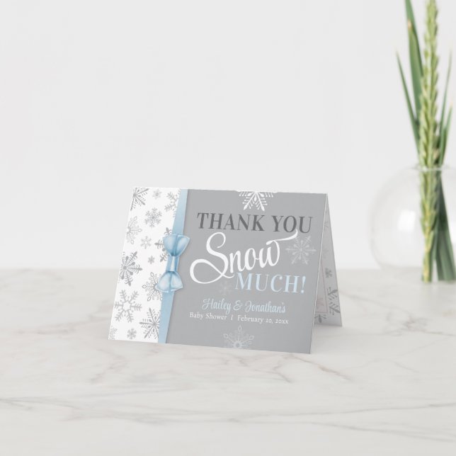 Thank You SNOW Much Baby Blue Snowflake Shower (Front)