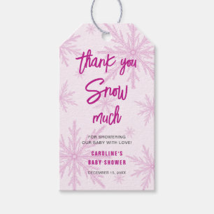 Thank You Snow Much Snowflakes Girl Baby Shower Gift Tags
