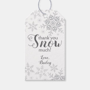 Thank You SNOW Much Winter ONEderland Silver Gift Tags