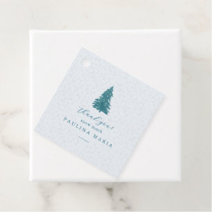 Thank You Snow Much Winter Quinceanera Pine Tree Favour Tags