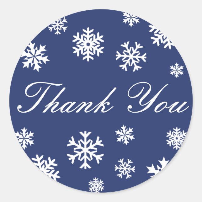 Thank You Snowflakes Envelope Sticker Seal (Front)