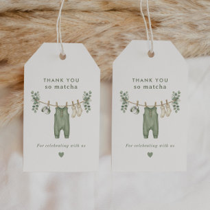 Thank you so Matcha Sage green baby shower Gift Tags