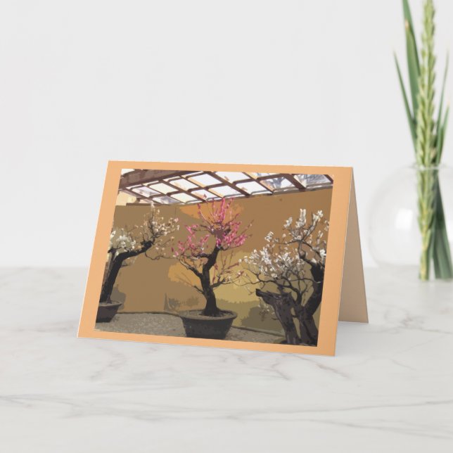 "Thank you so much" card Japanese bonsai tree (Front)