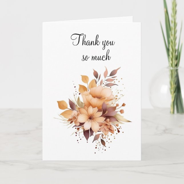 Thank You So Much Floral Folded Greeting Card  (Front)