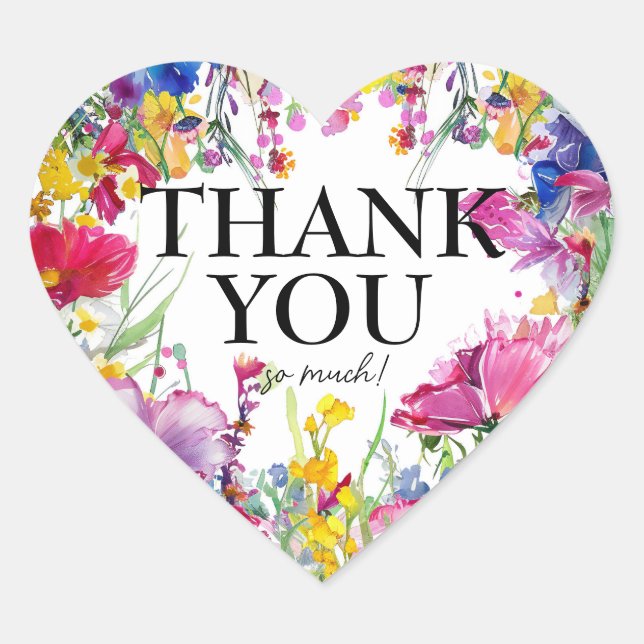 Thank you so much 🌻💗🌹 Meadow Blooms Collection Heart Sticker (Front)