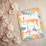 THANK YOU SO MUCH Pastel Rainbow Stripes CUSTOM  Postcard<br><div class="desc">Hand made card for you! Customize with your own text or change the colours. Check my shop for lots more colours and designs or let me know if you'd like something custom!</div>