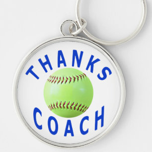 Thank You Softball Coach Greeting Cards & Gifts Keychain