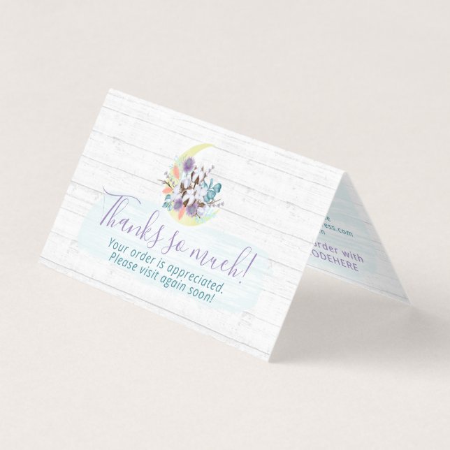 Thank You Southern Floral Cotton Moon Rustic Card (Front)