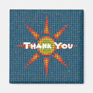 Thank You Southwest Mosaic Tile Bright Sun Magnet