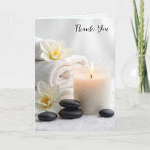 Thank You Spa Towels With Magnolia Blossoms Card
