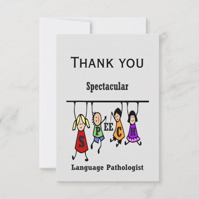 Thank You Spectacular Speech Language Pathologist Card (Front)