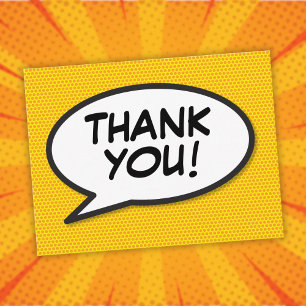 THANK YOU Speech Bubble Fun Modern Comic Book Postcard
