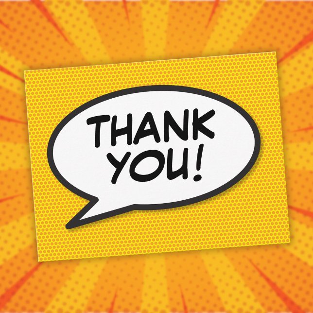 THANK YOU Speech Bubble Fun Modern Comic Book Postcard (THANK YOU Speech Bubble Fun Modern Comic Book Postcard
)
