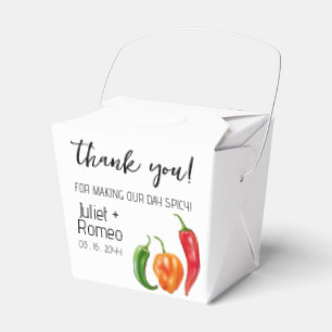 Thank You Spicy Hot Pepper Wedding Favor Box