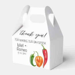 Thank You Spicy Hot Pepper Wedding Favor Box