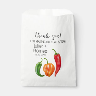 Thank You Spicy Hot Pepper Wedding Favour Bag