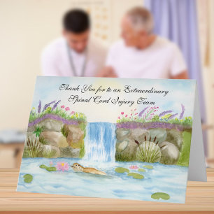 Thank You Spinal Team Otter Woodland Waterfall Card
