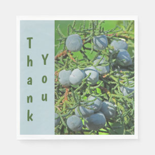 Thank You Spring Pine Berry Photo Appreciation Napkin