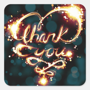 thank you square sticker