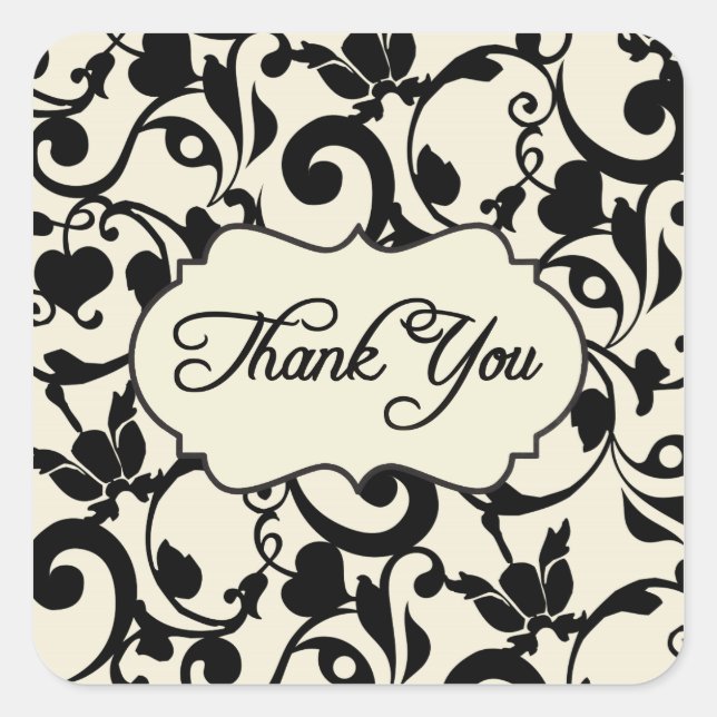 Thank you square sticker (Front)