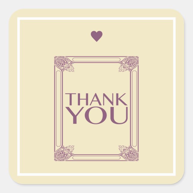 Thank You Square Sticker (Front)