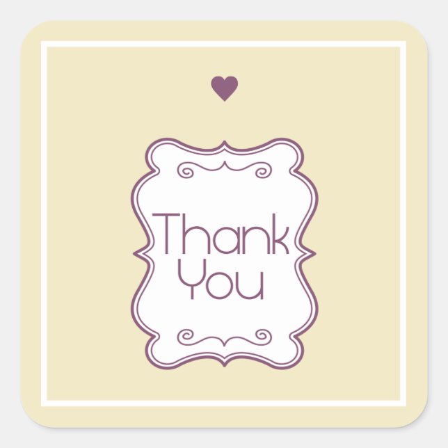 Thank You Square Sticker (Front)