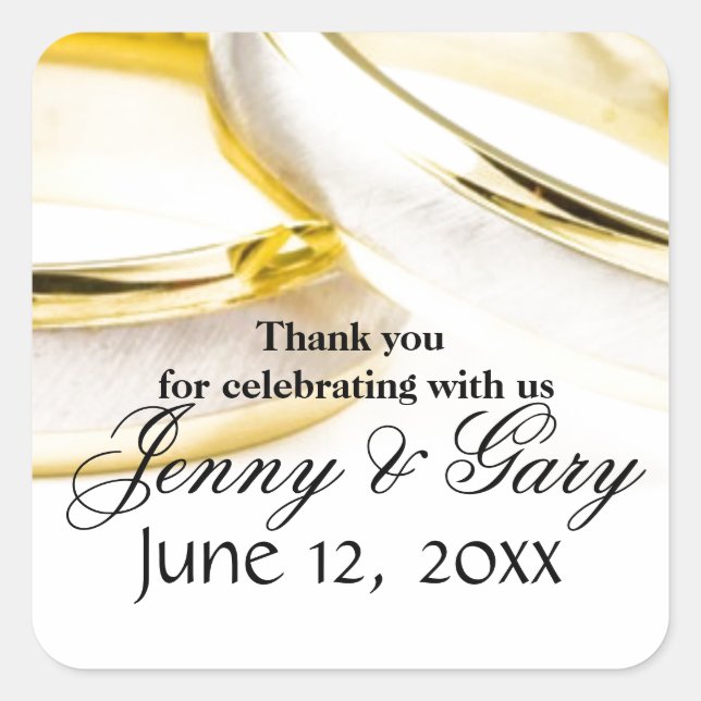 Thank You Square Sticker (Front)