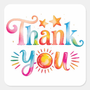 Thank You Square Sticker