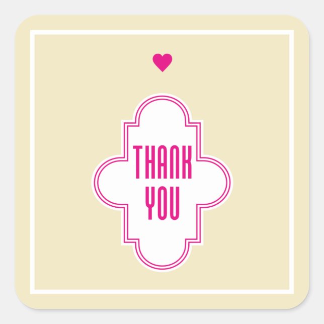 Thank You Square Sticker (Front)