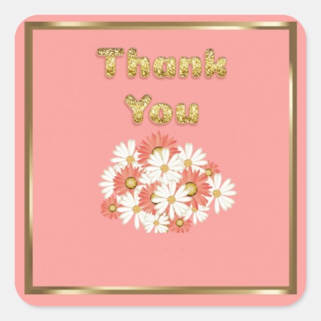 Thank you square sticker (Front)