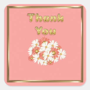 Thank you square sticker