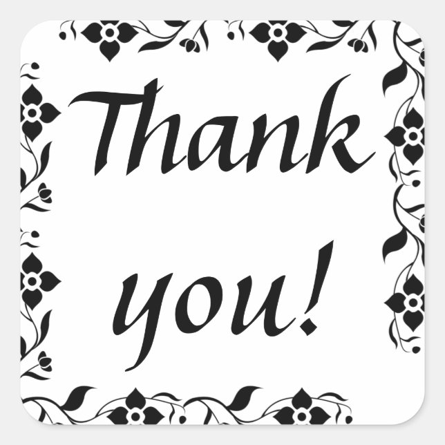 Thank You Square Sticker (Front)