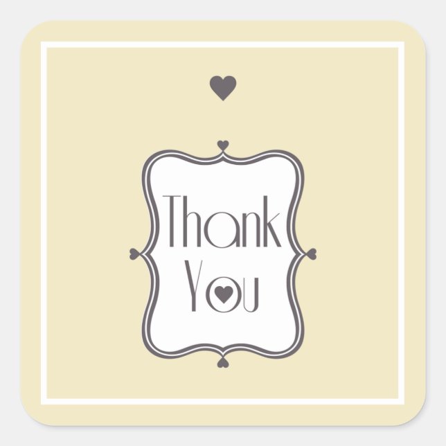 Thank You Square Sticker (Front)