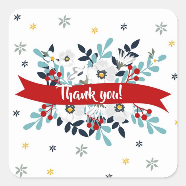 Thank You Square Sticker (Front)