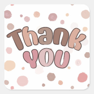 Thank you square sticker
