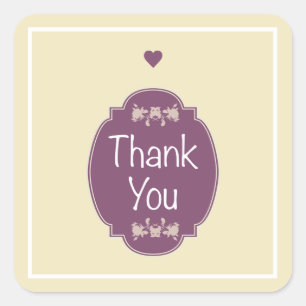 Thank You Square Sticker