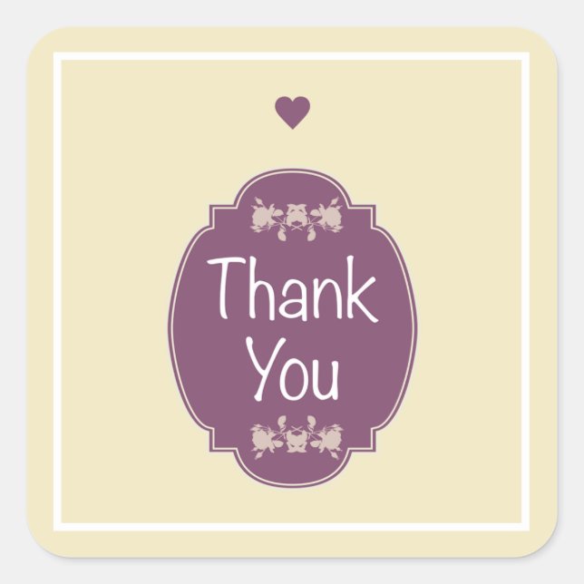 Thank You Square Sticker (Front)