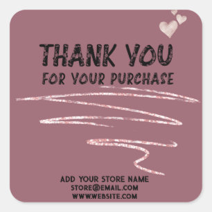 Thank you  square sticker