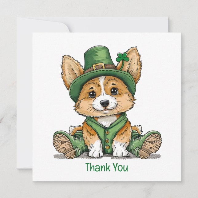 Thank You St. Patrick's Day Corgi Dog (Front)