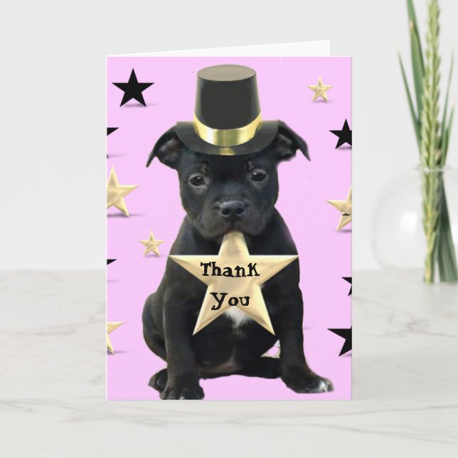 Thank You Staffordshire Bull Terrier card (Front)